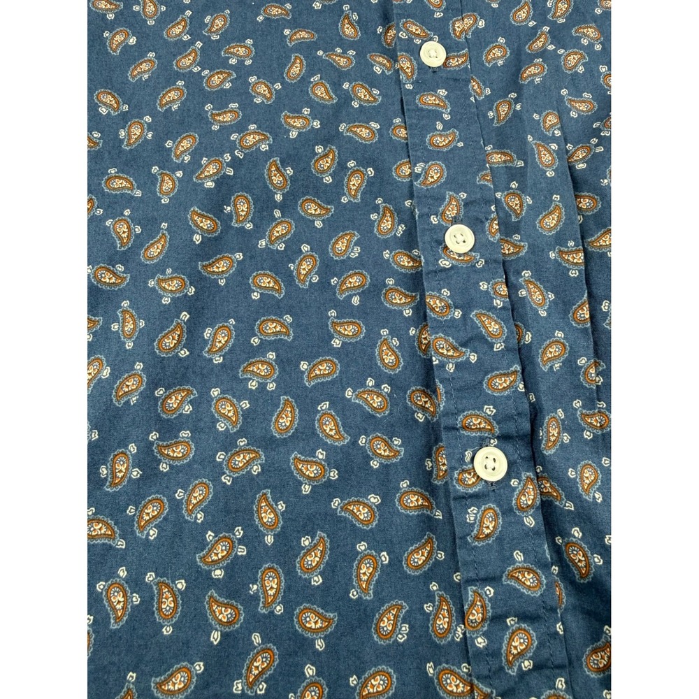 Preppy Button Down Cotton Paisley Print Shirt Large J. Crew Mercantile - Picture 3 of 6